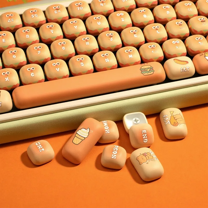 

XVX Steamed Bun/mushroom Paradise Round Keycaps MOG Profile Dye Sublimation Keycaps 138 Keys Cute Pink Circular Keycap