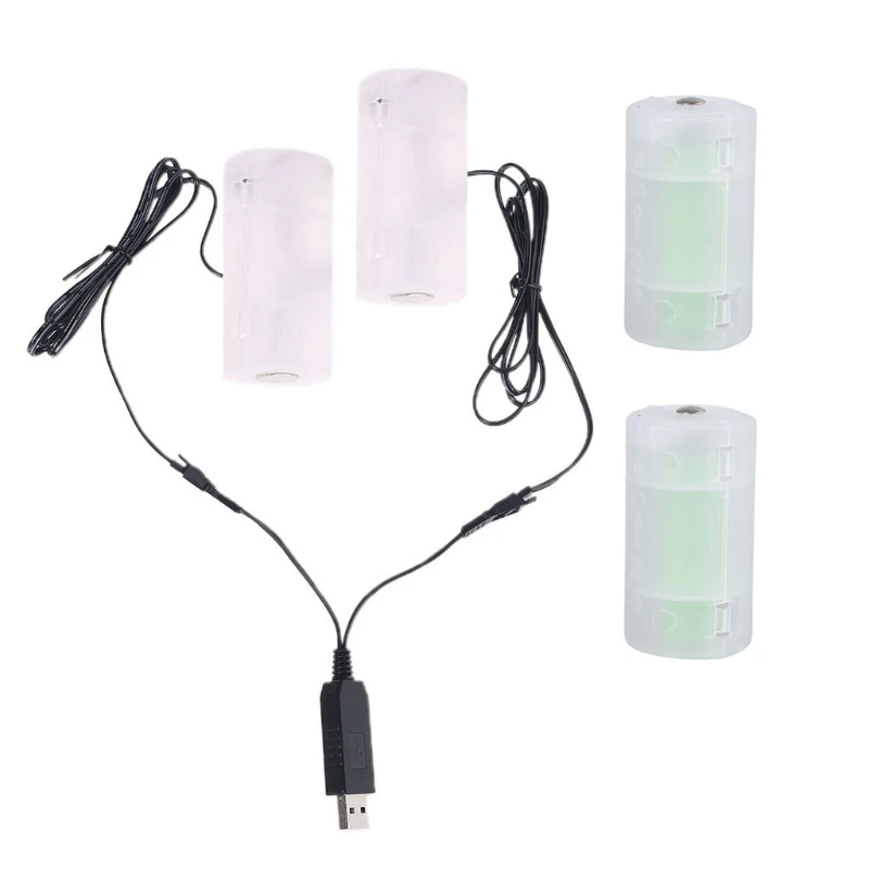 2in1 USB Power Cable for LR20 D battery Powered gas stove gas water heater