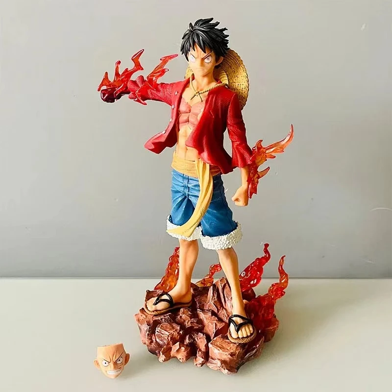 27cm One Piece Standing Posture Luffy Double Head Eagle Meteor Hat Group Gift PVC Statue Collectible Model Decoration Toys Gift