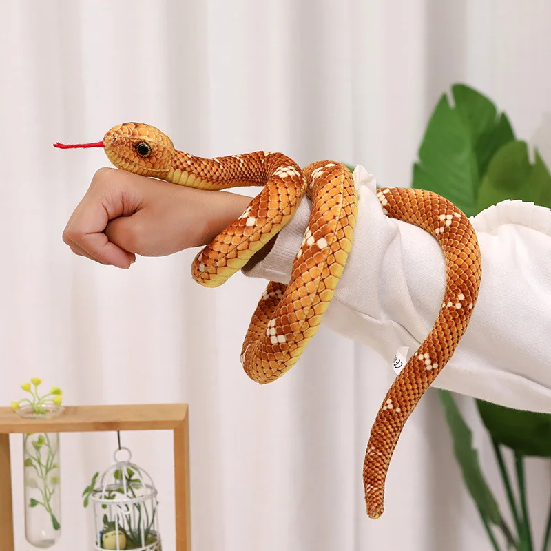 

120cm Realistic Plush Snake Toy Fake Snake Funny Prank Prop for Kids and Boys Realistic Cobra Plush Toy Halloween Costumes