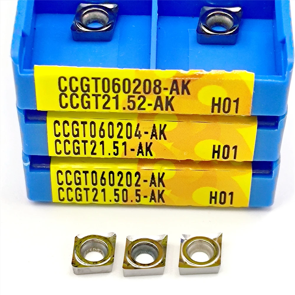 Ferramenta de Alumínio Cortador Lâmina Inserção Ccgt 060204 Corte Cnc Ferramenta al Mais Lata Liga Madeira Ccgt060202 Ccgt060204 Ccgt060208 H01turning