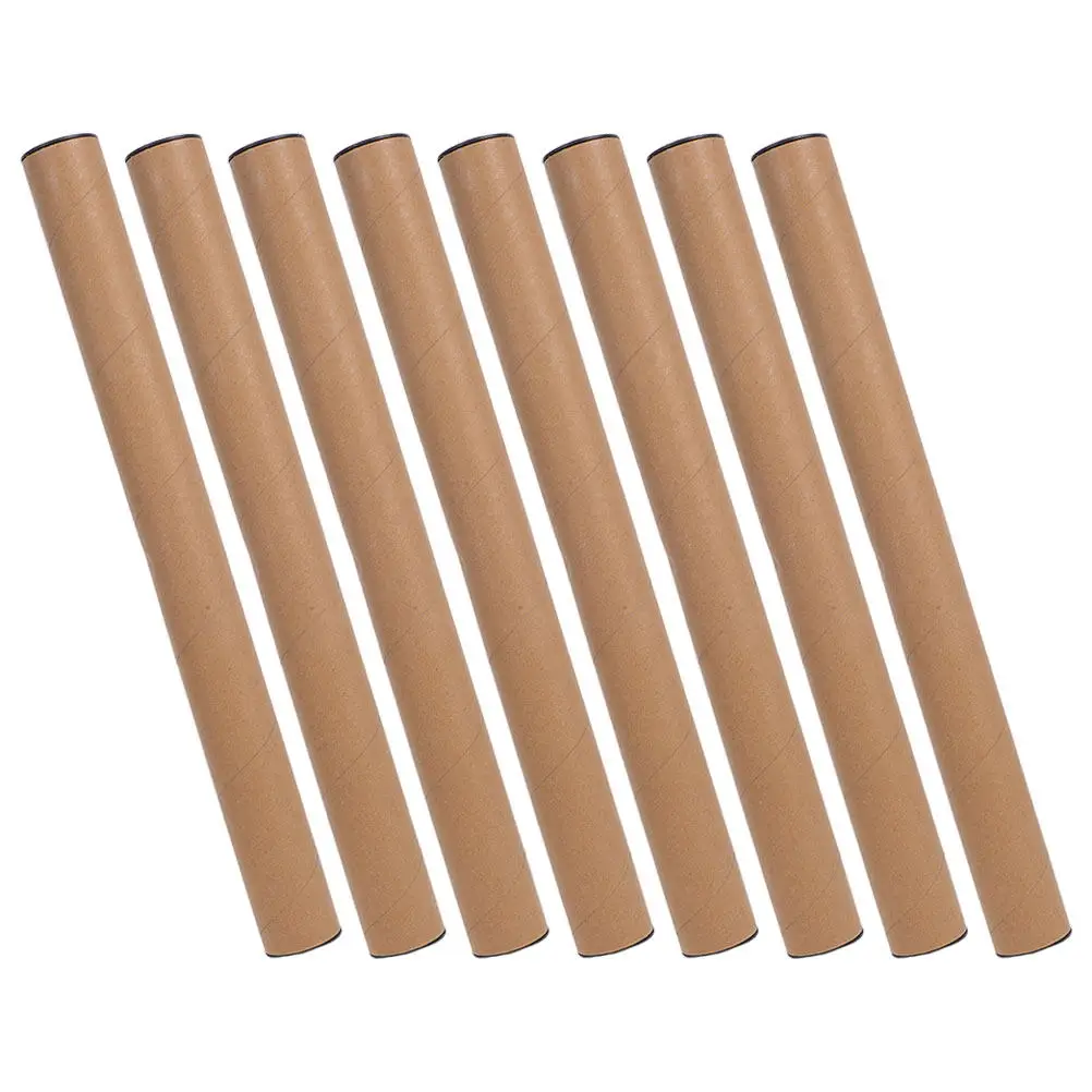 

8Pcs Kraft Paper Mailing Tubes Postal Tubes 40x4cm Protective Storage Shipping for Posters Artwork Documents Plastic End Caps