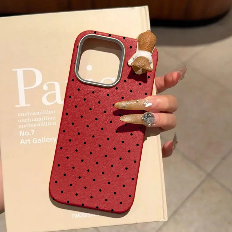 Simple Dots Cat 3D DIY Doll Soft Case For Samsung A04s A05 A12 A03s A24 A50 A25 A51 A33 A06 A14 A35 A16 A05s A13 A23 A55 A22 A15 - náhled 2