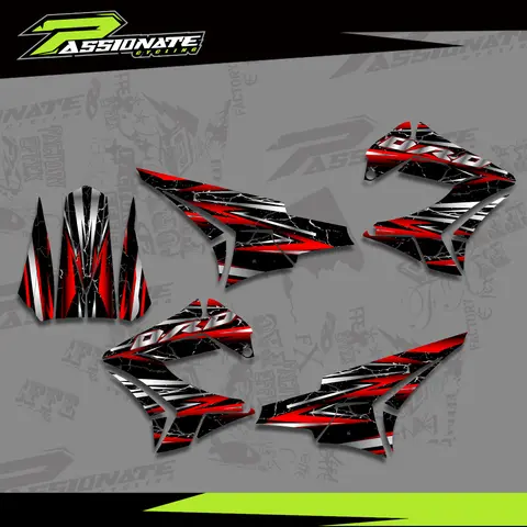 Motorcycle Background Sticker Decals Kit For TNT Plastics on a Derbi Senda DRD / Xtreme 2000-2010 Customize Numbers and names