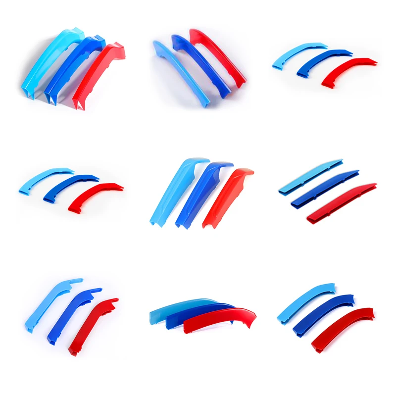 

3 Color Car Front Grille Cover Bumper Stripe Stickers For BMW X1 X3 X4 X5 X6 F25 F26 F48 G01 G02 G20 G28 Car Styling Accessories