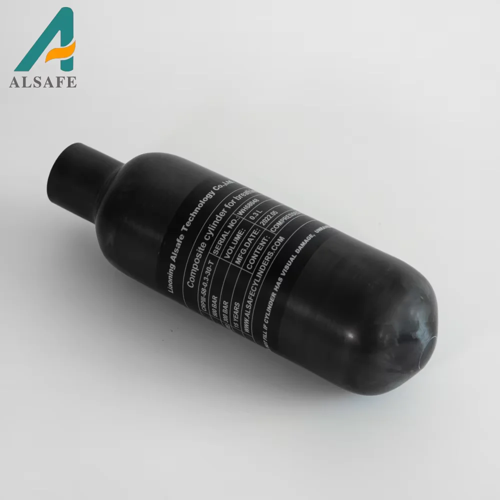 Alsafe 4500Psi 300Bar 30Mpa 0.3L 300cc Carbon Fiber Cylinder High Pressure Tank HPA Cylinder Diving Scuba M18*1.5