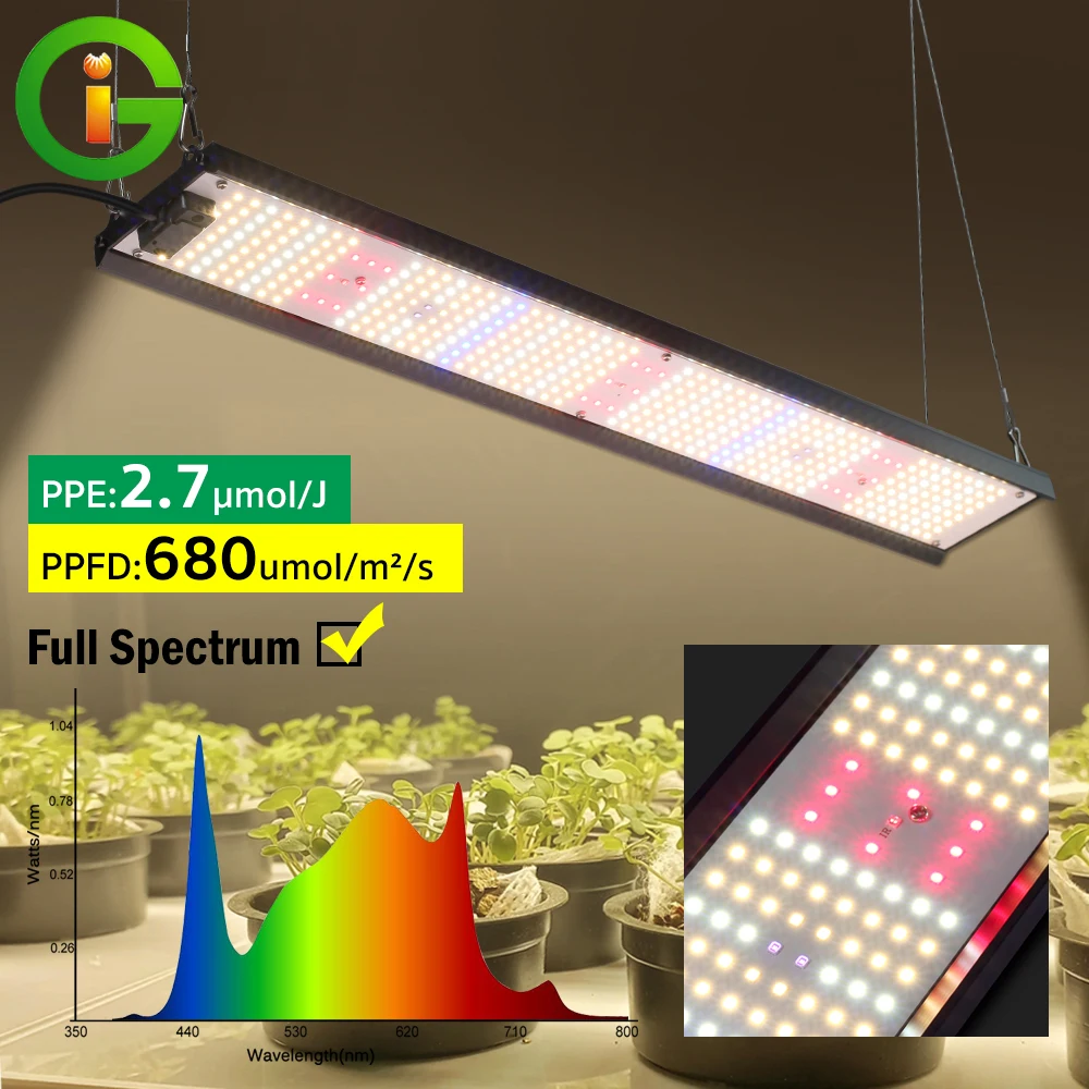 85 W LED-Wachstumslampe für den Innen- und Außenbereich, dimmbare Vollspektrumlampe, Pflanzen-Hydrokultur-Wachstumslampe mit verstellbarem Seil