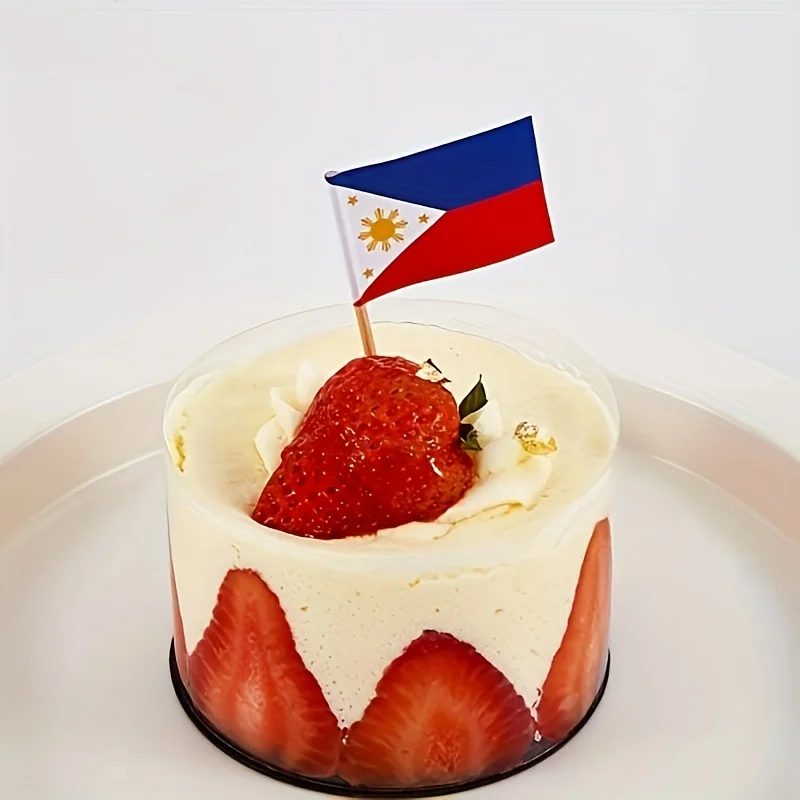 100pcs Philippine Flag Toothpicks - Mini Cupcake Decorations for Parties,Food-Safe Paper Flags for Halloween, Christmas