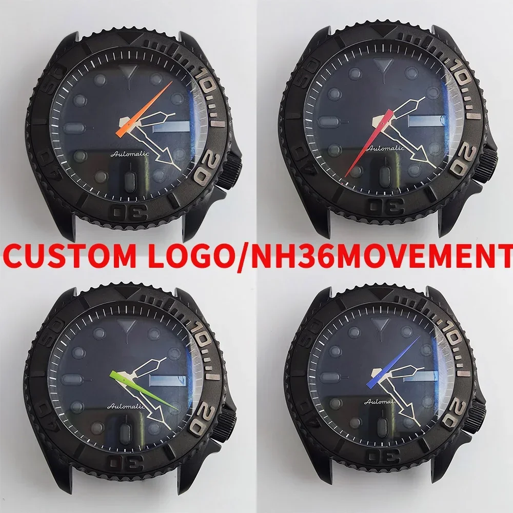 

NH35 Case Dial 42mm Convex Sapphire Glass Matte Black Stainless Steel Case for SKX007 NH36 Movement Waterproof 22mm Band