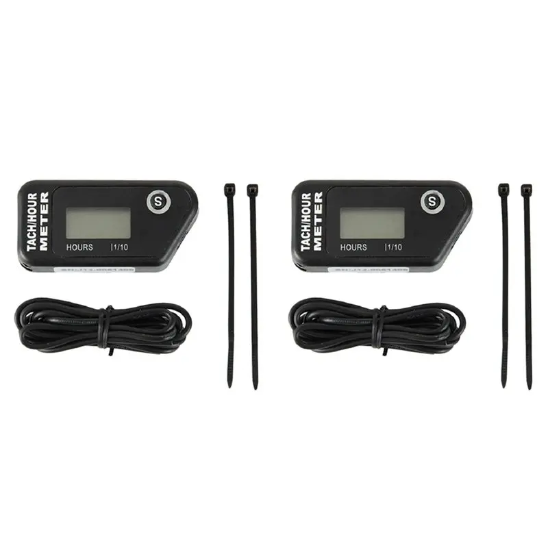 Superior-2X Motorcycle Speed Hour Meter Inductive LCD Digital Accumulative Hour Meter For Motorcycle ATV Mower Truck Boat