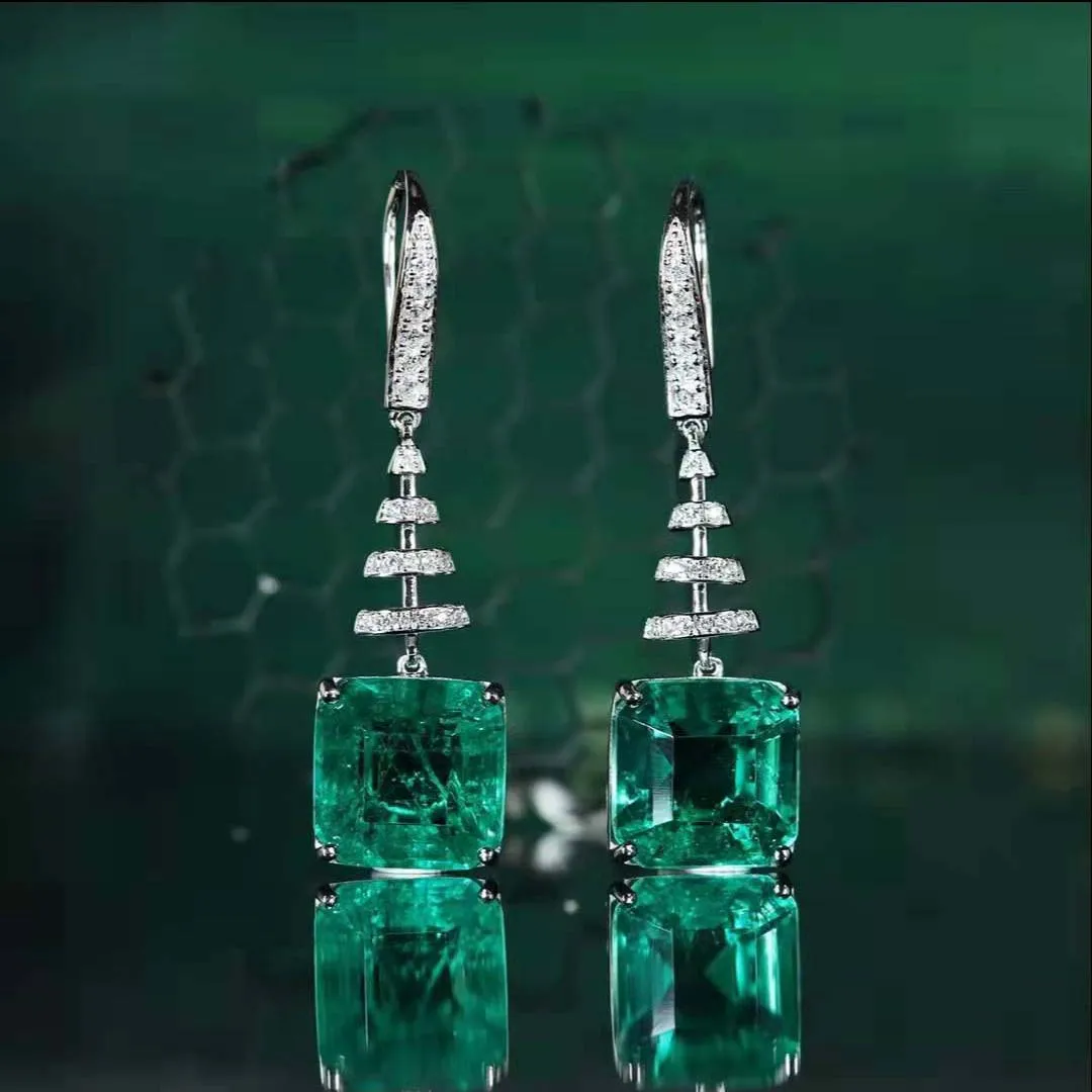 

Simulation Emerald Organ Shape Geometric Earrings Luxury Fashion All-match Drop Earring Ear Accessories