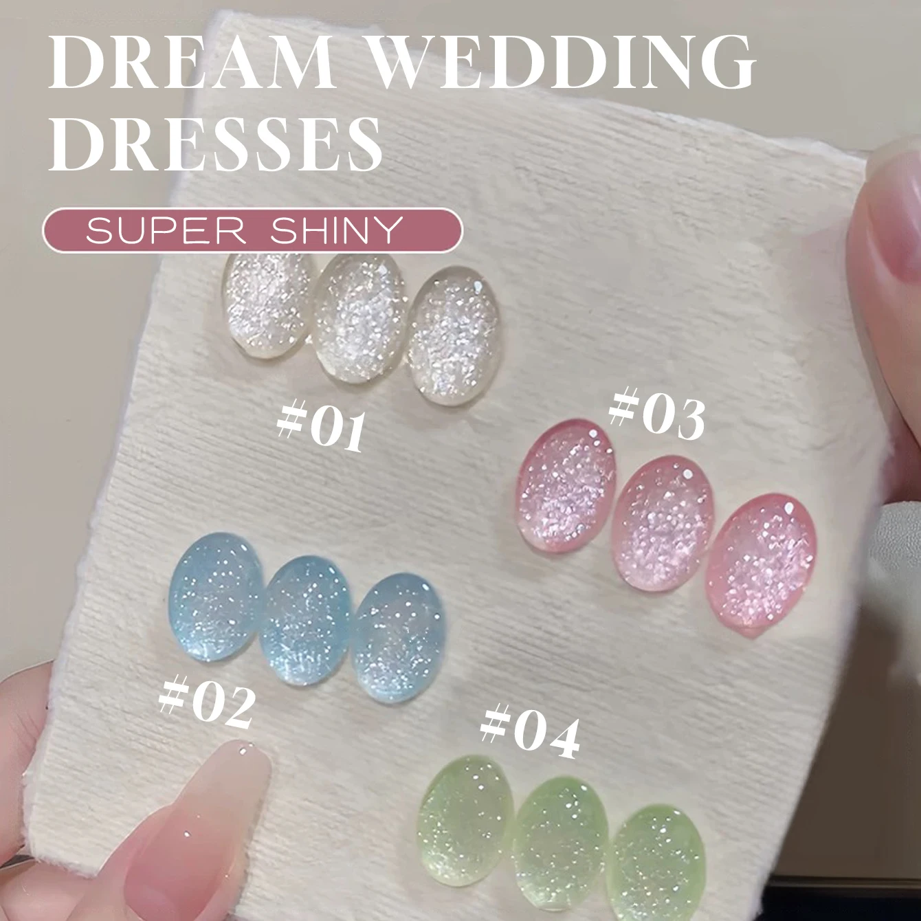 MIANEL 12ML Weißer Nagellack Jimeng Hochzeitskleid Feiner Glitzer-Gel-Nagellack Super Glänzender Glitzer-Nagellack für Nagelkunst-Salon – Detail 1