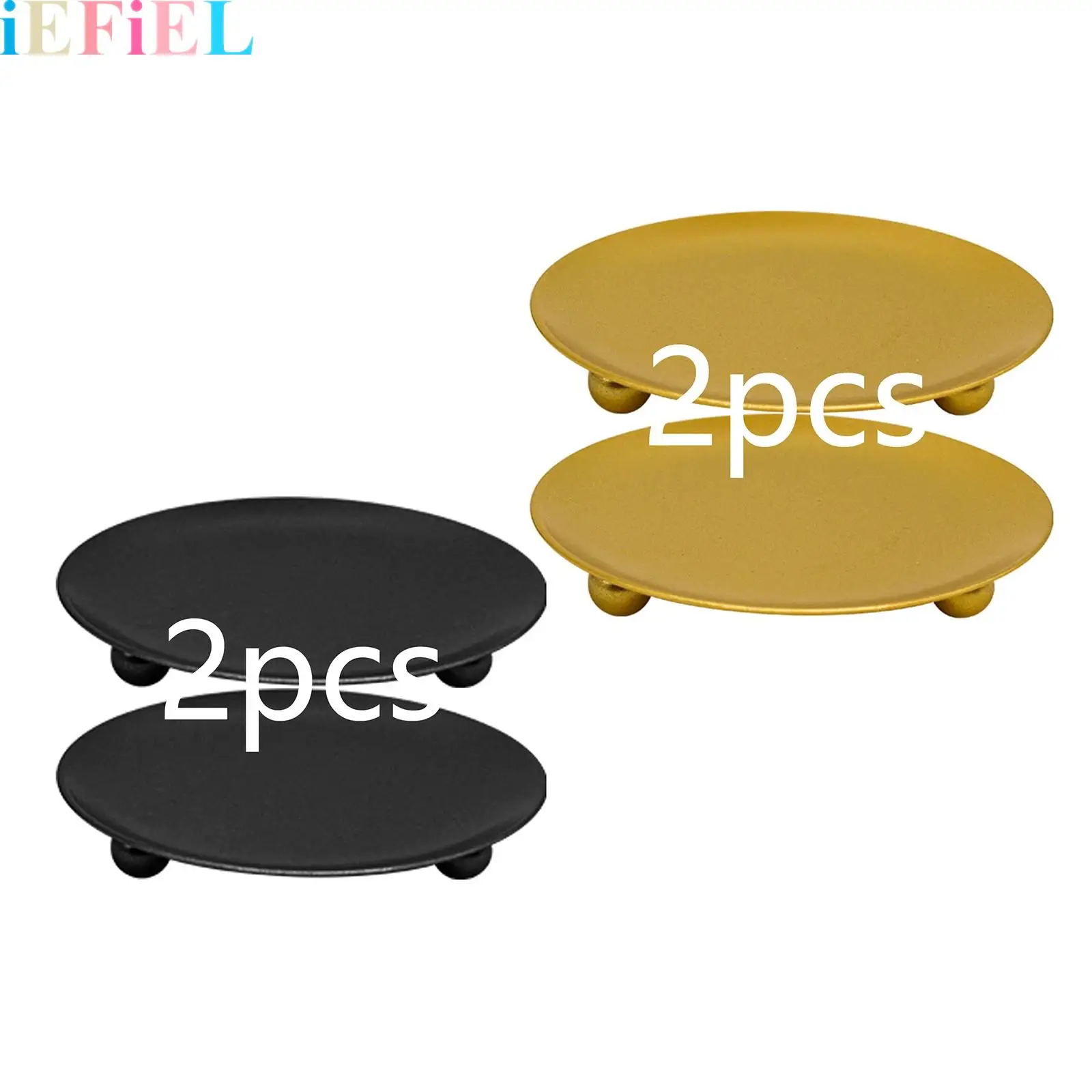 

Iron Width Candle Holders 3.94 Inch Metal Candle Plates Candle Stand for Pillar Candles Decorative for LED Or Wax Candles