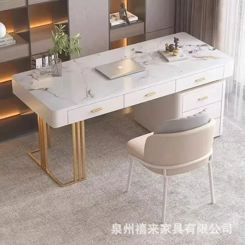 Light luxury rock slab desk simple modern study home computer desk Internet celebrity creative boss desk 2026 new