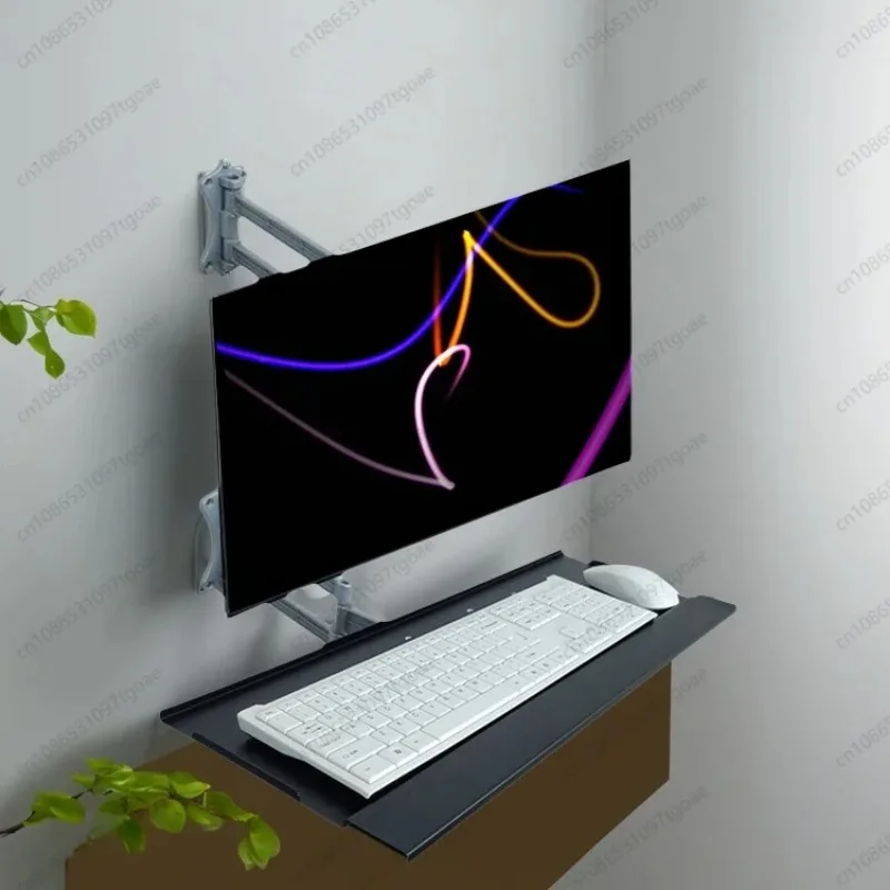 Aluminum Wall Mount Monitor Keyboard Bracket Rotating Cantilever Mouse Tray
