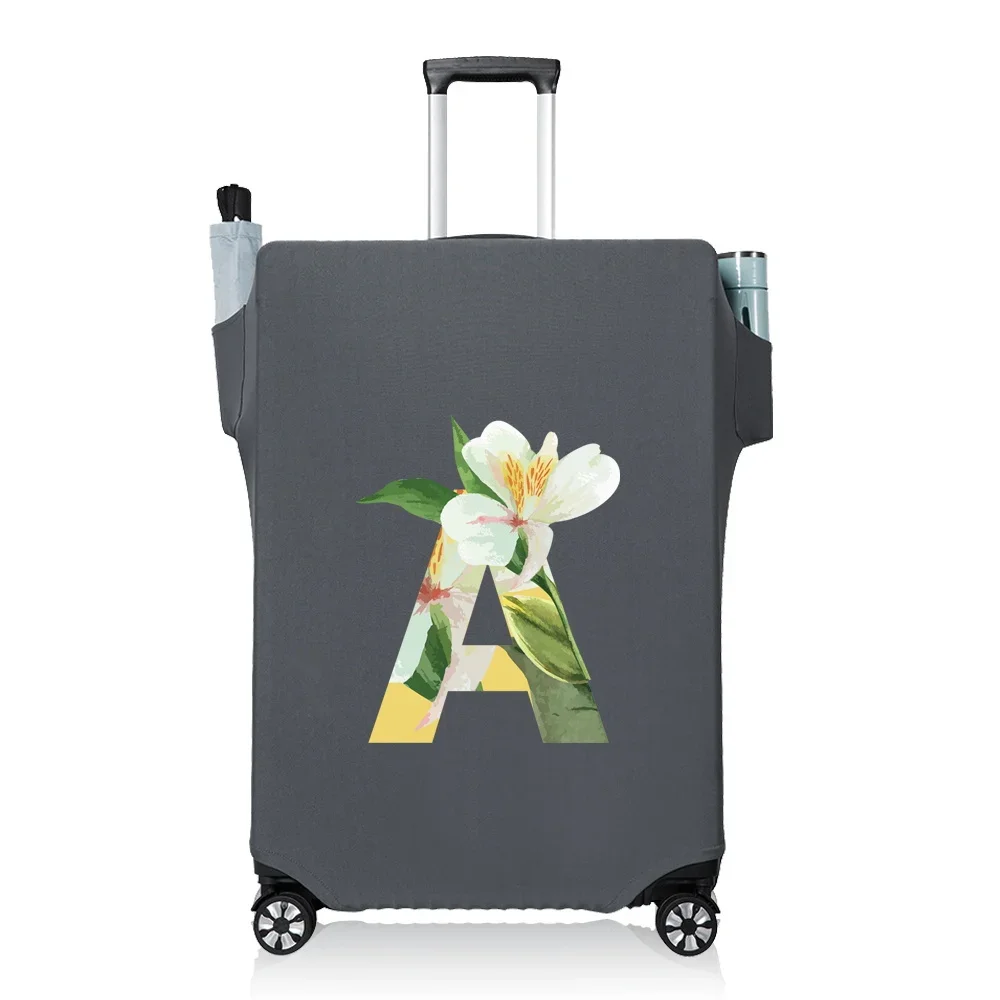 Luggage Cover Wear Resistant Travel Case Elastic Fabric Dust Cover Durable Covers Floral Image Mul Pocket Compartment Protective