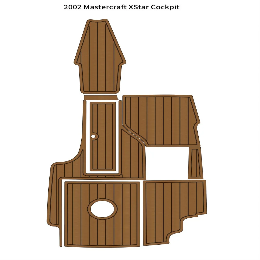 Cockpit Pad Boat EVA Foam Faux Teak Deck Floor Mat For 2002 Mastercraft X Star