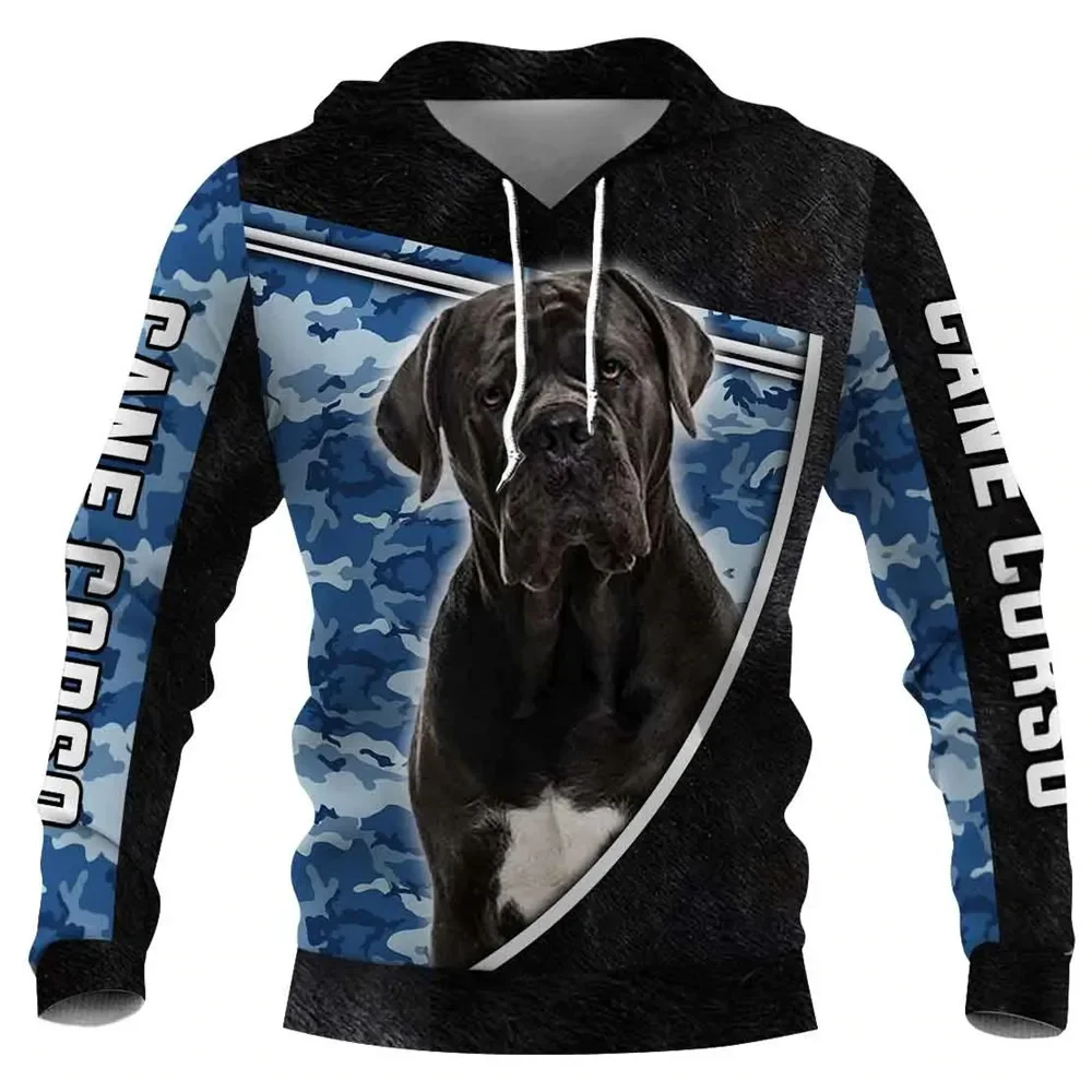 HX Fashion Animals Hoodies 3D Graphics Navy Camo Animal Dogs Anatolian Shepherd Printed Sweatshirts Casual Sportswear