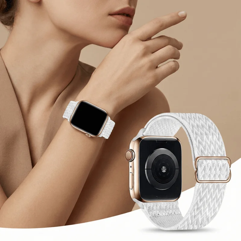 Welliges Nylonarmband für Apple Watch Band 44mm 40 42 46 38 41 45mm Armband Correa iWatch Series 10 9 8 SE 7 6 5 4 3 Ultra 2 49mm