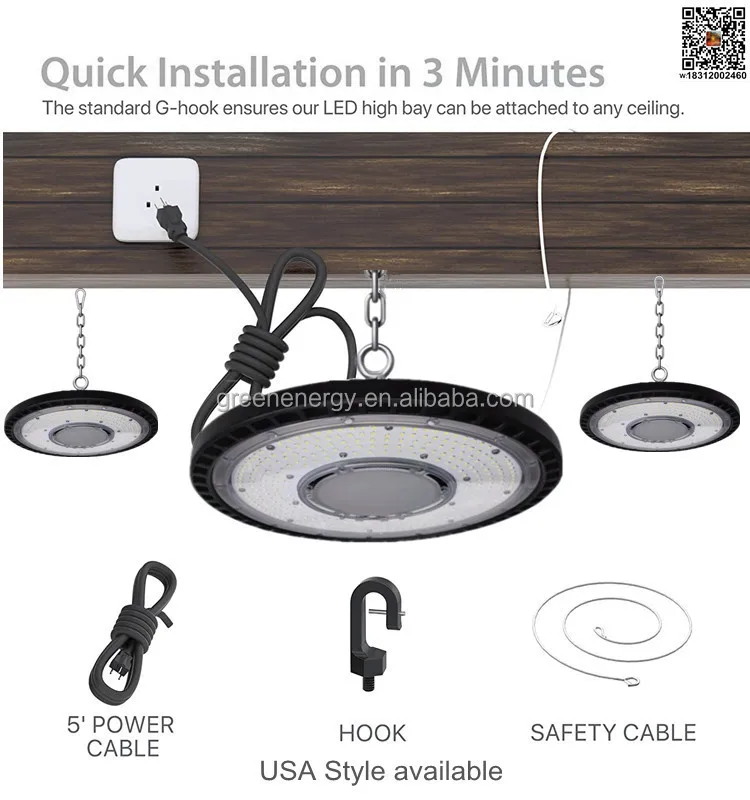 High Bay LED Light com Sensor de Movimento Inteligente, Ângulo de Feixe, 5 anos De Garantia, 200W, 28000lm, 100-277V, CA, 120 Graus, da Fábrica Na China