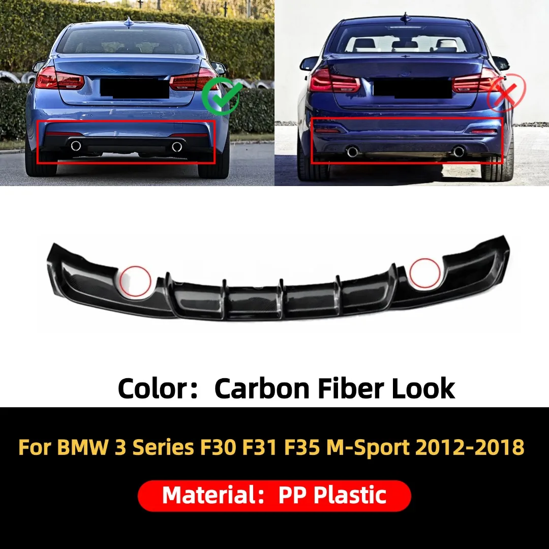 Achterbumperlip diffuser kin air dam protector trim tuning voor BMW 3 Serie F30 F31 F35 3 Serie 2012-2018 320i 335i M Sport