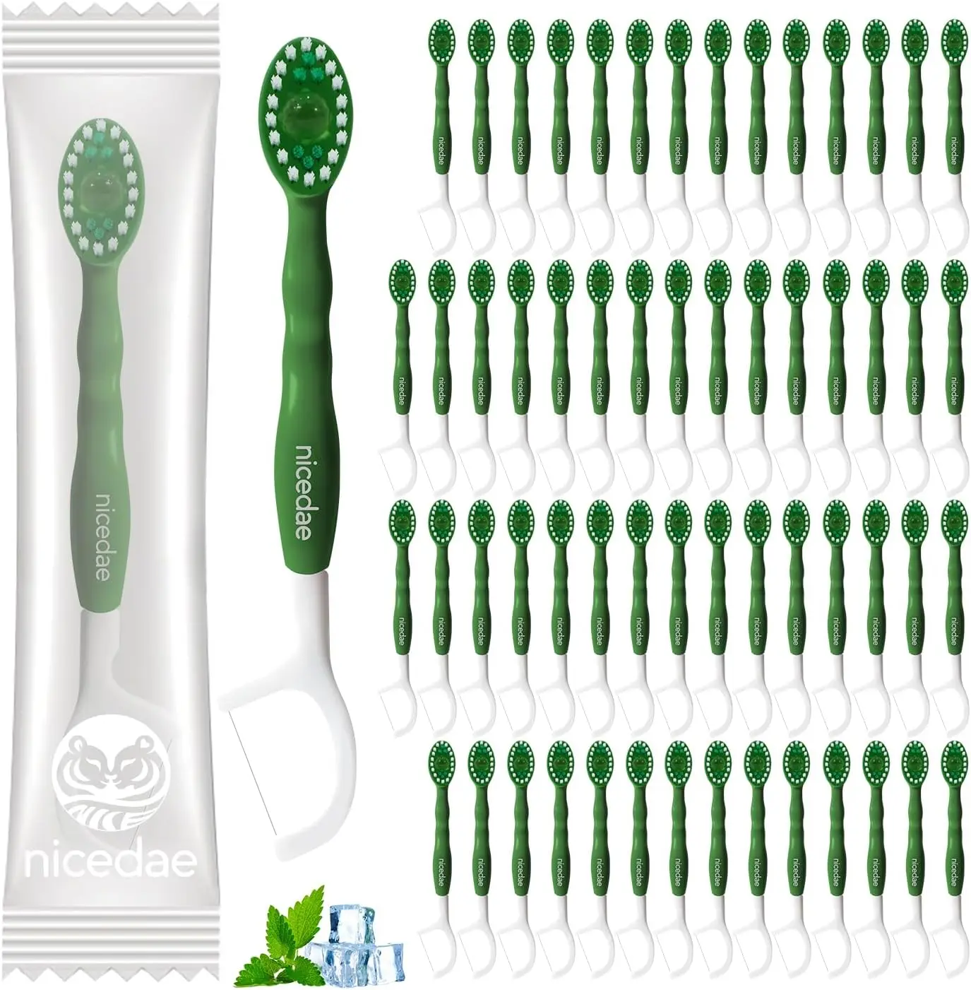 

60-Pack Disposable Travel Toothbrushes with Toothpaste, Mint & Peach Flavors, Portable Oral Care Set for Cruise, Camping & Office