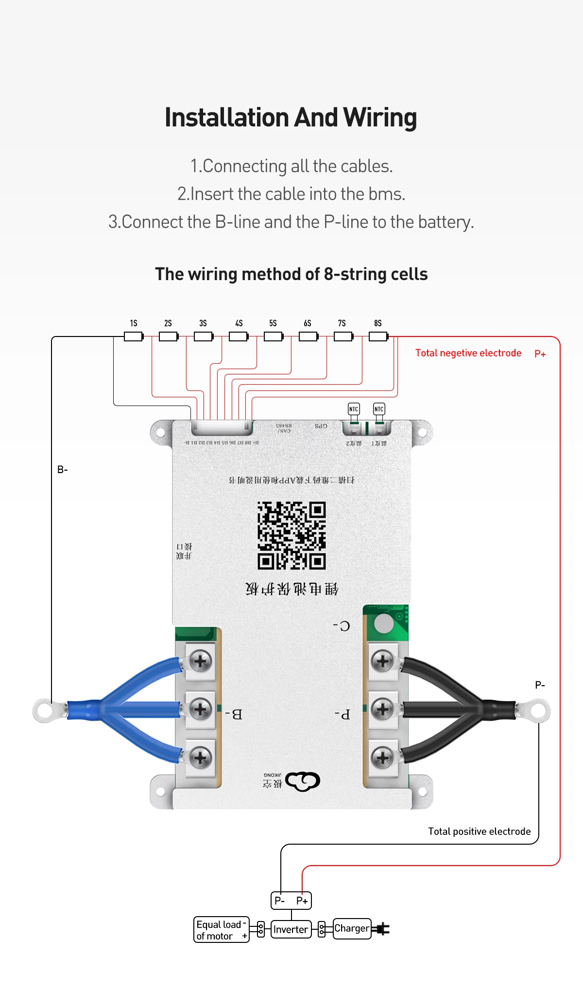200A 5kW V19 JK BMS Bluetooth APP 4S 8S 12V 24V Aktiver Ausgleichsstrom 2A Lifepo4 Batterie für Golfwagen, Wohnmobil, Van, Schnellboot – Detail 23