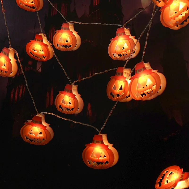 Halloween LED Lights Indoor Colourful Light Pumpkin Ghost Decoration String Lamp For Part Bedroom Living Room Window Kitchen Bar