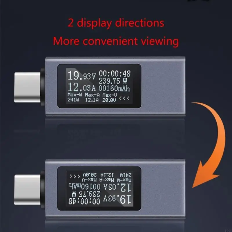F92C KOWSI USB TESTER LED Display USB C เครื่องทดสอบแรงดันไฟฟ้าพกพาในปัจจุบัน