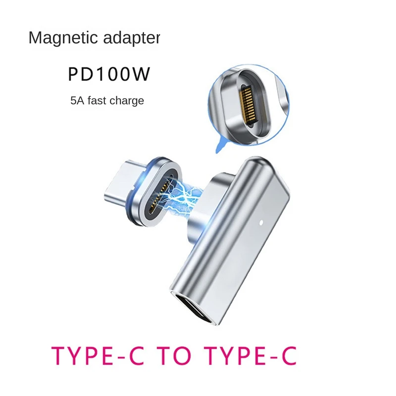 USB C Magnetic Adapter 24Pins Type C Connector 40Gbp/S PD 100W Fast Charging Converter For Thunderbolt 3 Ipad