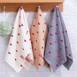 34x75cm Cute Love heart Towel for Adults Absorbent Quick Drying Spa Body Wrap Face Hair Shower lemon Towels Large Beach Cloth