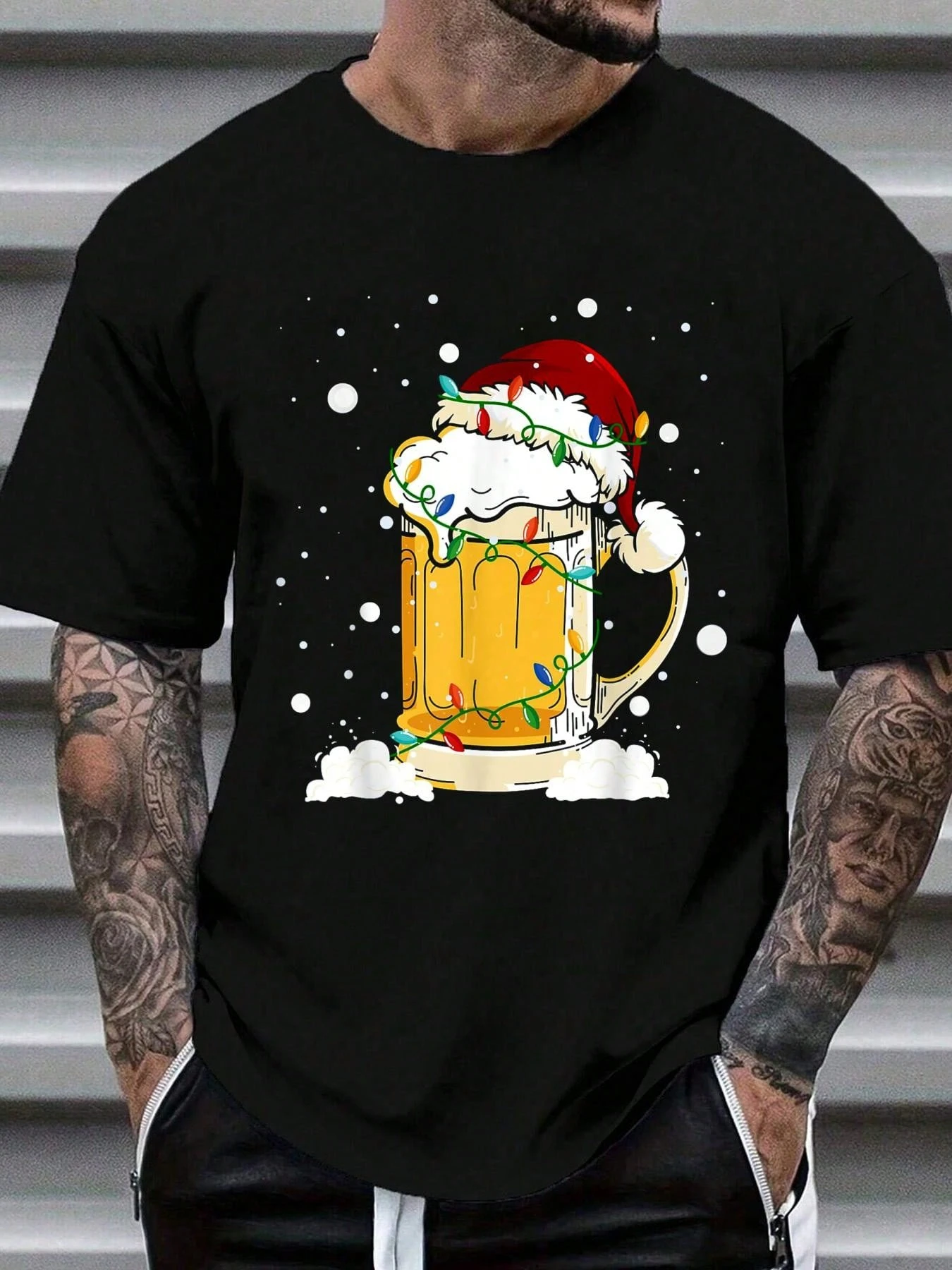 احتفالي لعبة قزم عيد الميلاد الألعاب تي شيرت روح الدعابة سانتا قبعة تحكم تصميم لينة القطن قصير الأكمام طاقم الرقبة المحملة ل