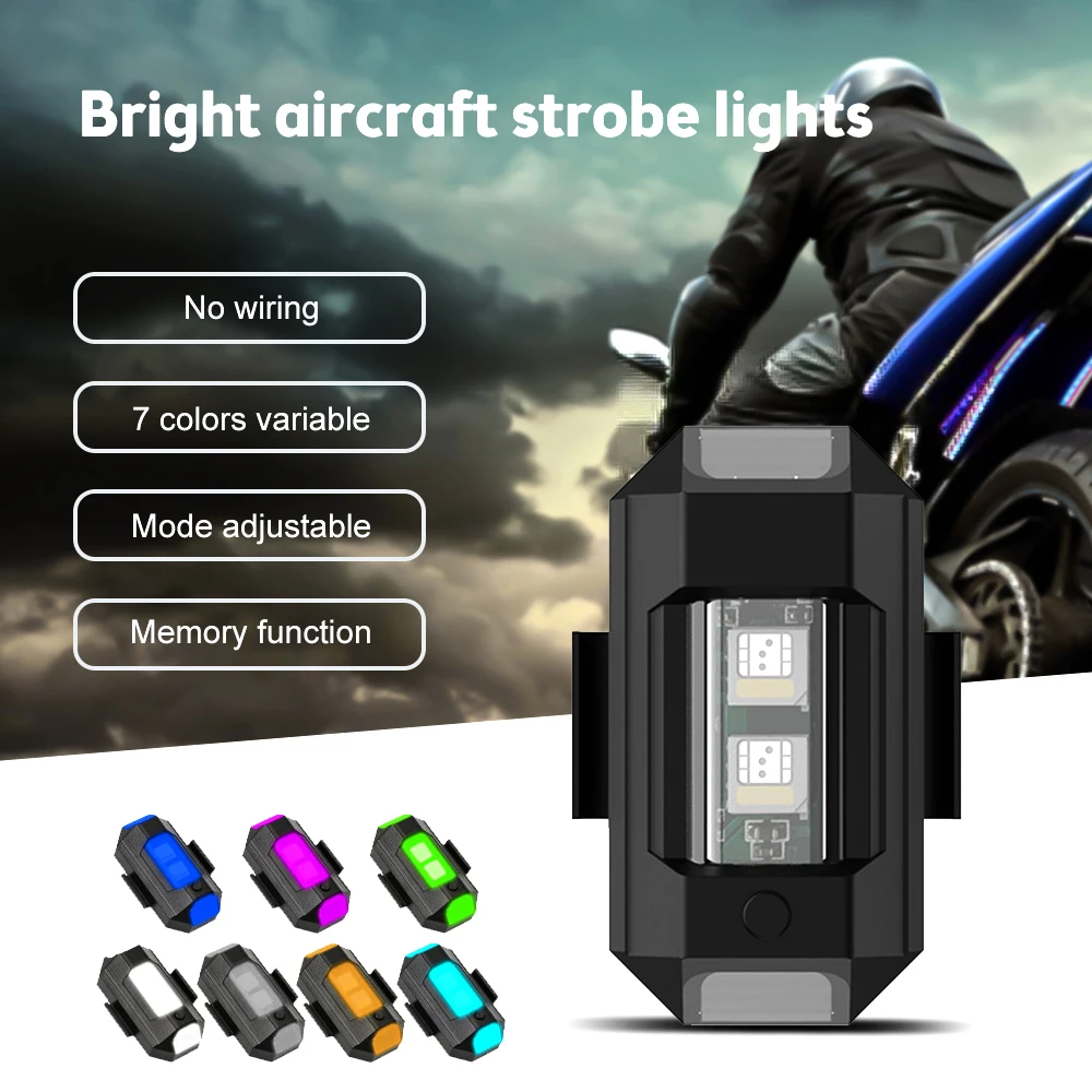 Cars Motorcycle Lights Drone Strobe Light USB LED Anti-Collision Bike Aircraft Night Flying Mini Flashing Warning Signal Light