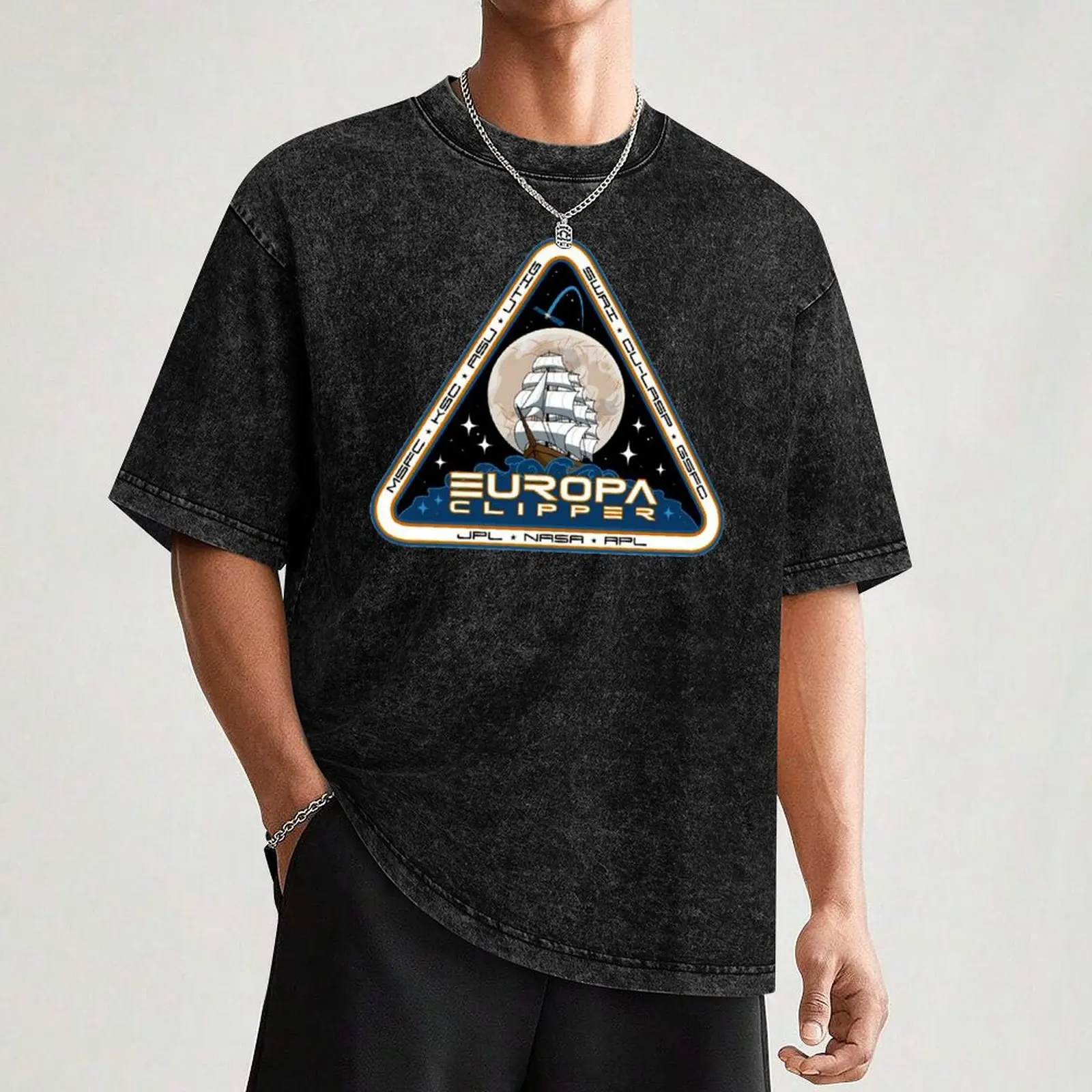 Europa Clipper mission patch T-Shirt Lightweight Cooling Short Sleeve Tee