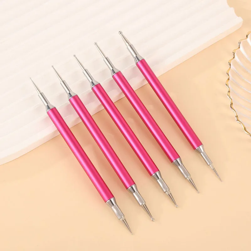 5 pz/set Double-ended Testa di Metallo Intagliare Punteggia Penna Pennello Modellazione Punteggiatura Unghie Artistiche Ceramica Argilla Strumento Strumenti di Scultura FAI DA TE