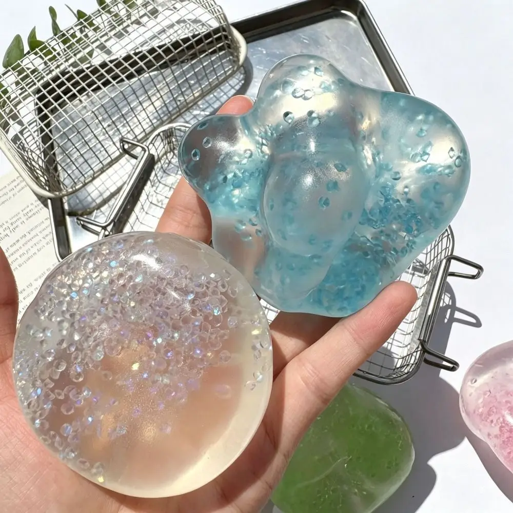 Soft Round Stress Ball Ultra-transparent Shapeable Pearl Transparent Petrolatum Handmade Ball Stress Relief Pinch Toy