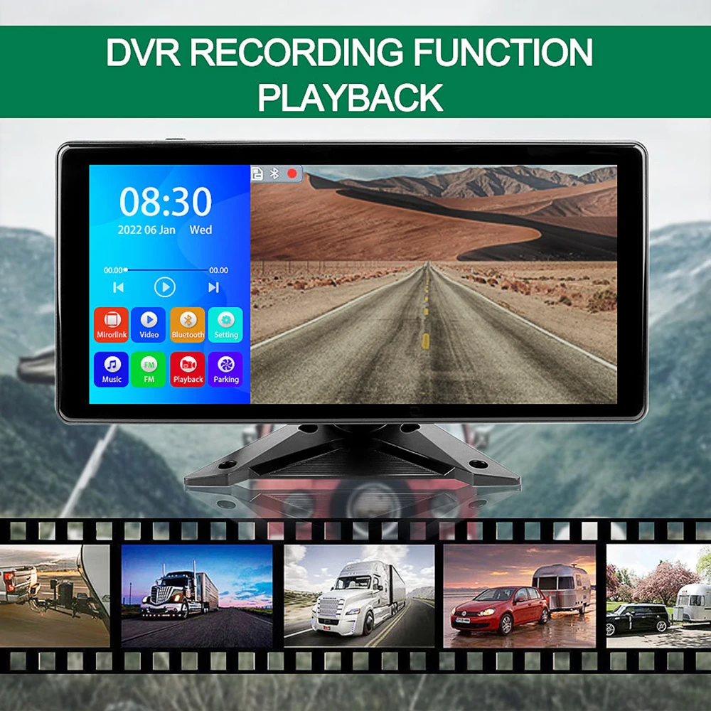 Vehicle 10.3 Inch 4CH AHD DVR IPS Four-way Monitoring All-in-one Recorder Bluetooth Mobile Phone Interconnection Fm Transmission