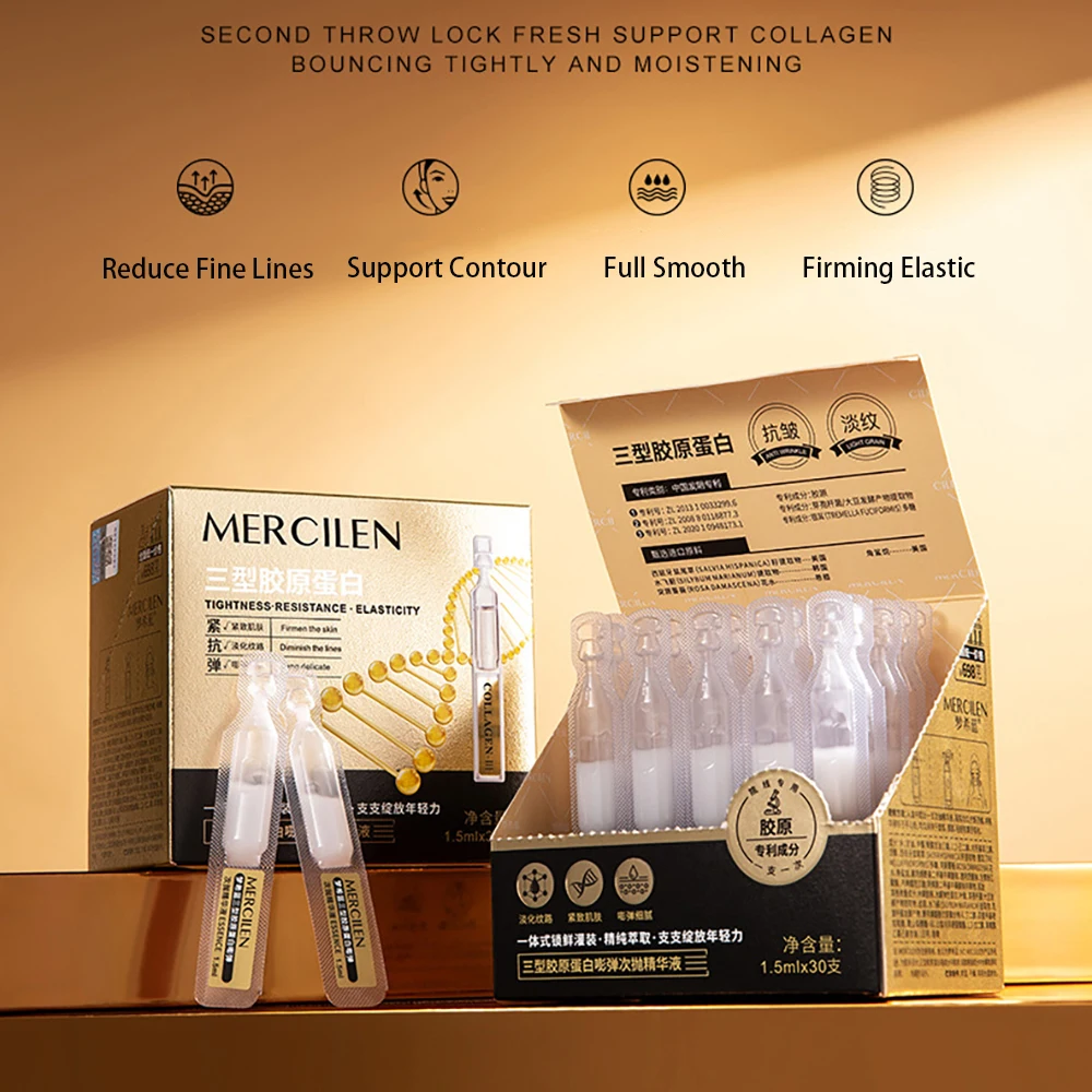 

Type III Collagen Secondary Polishing Essence Reduce Fine Lines Support Contour Full Smooth Firming Elastic Face Serum Skincare