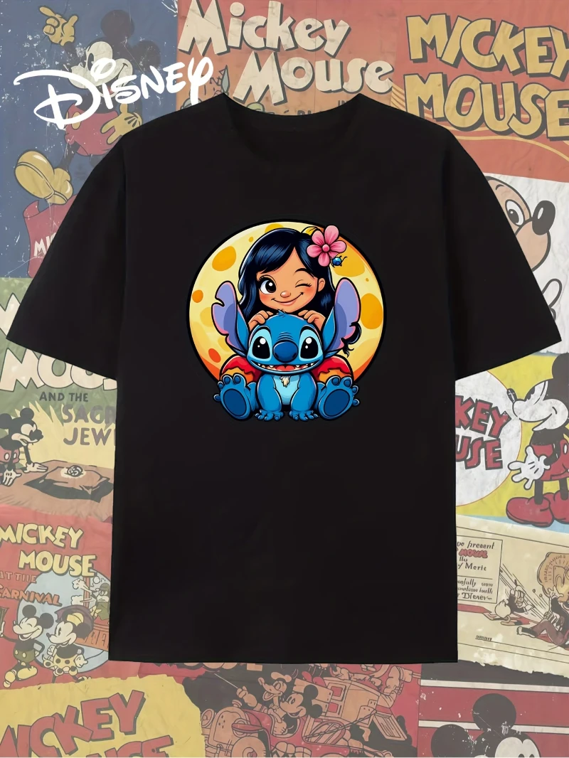 

Женская и мужская удобная футболка в стиле ретро с рисунком дружбы Диснея инопланетянина — милый дизайн фильма со стежком и стежком