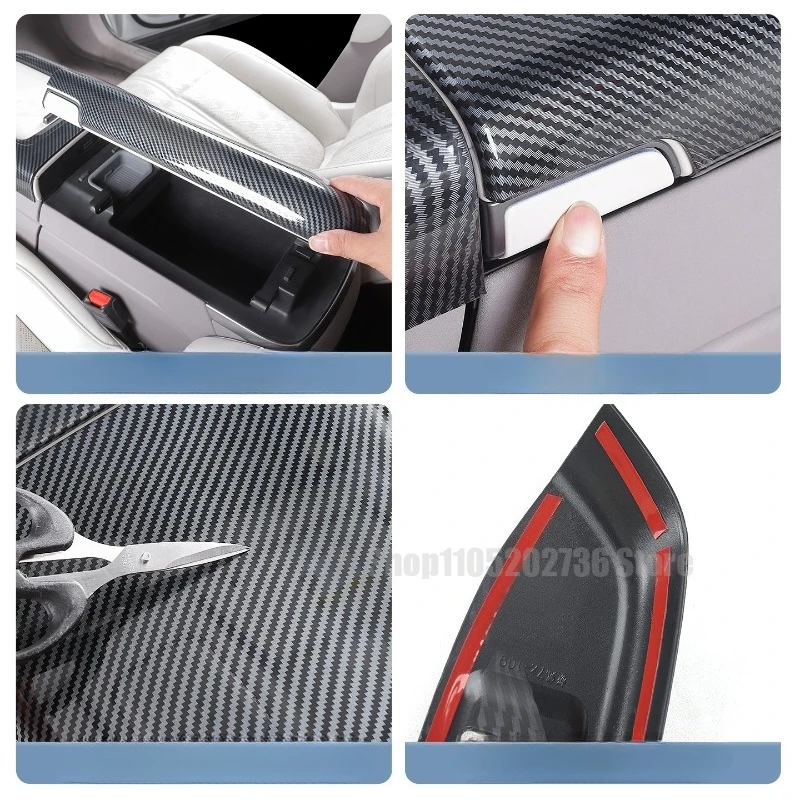 Penutup Pelindung Motif Serat Karbon Stiker Kreatif Kompatibel dengan ZEEKR 7X 2025 2026 Panel Kontrol Tengah Tutup Pintu