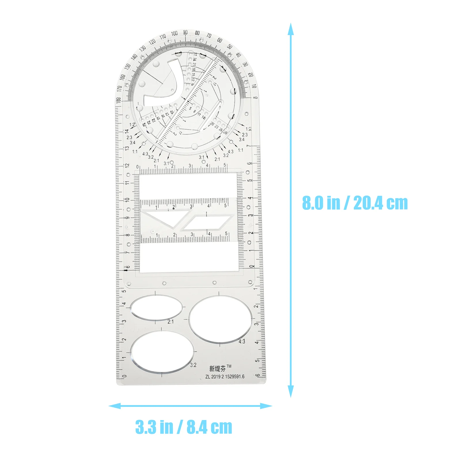 Schaalliniaal Tekening Studenten Gradenboog Geometrische sjabloon Multifunctioneel meetinstrument