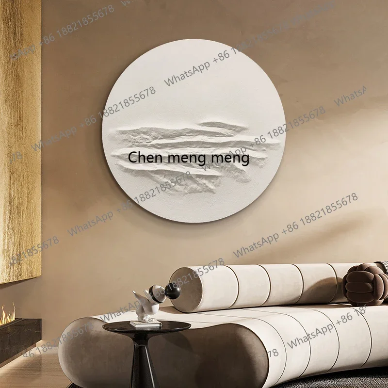 A74Entrance decorative painting round 3d three-dimensional relief texture hanging painting minimalist living room wall painting