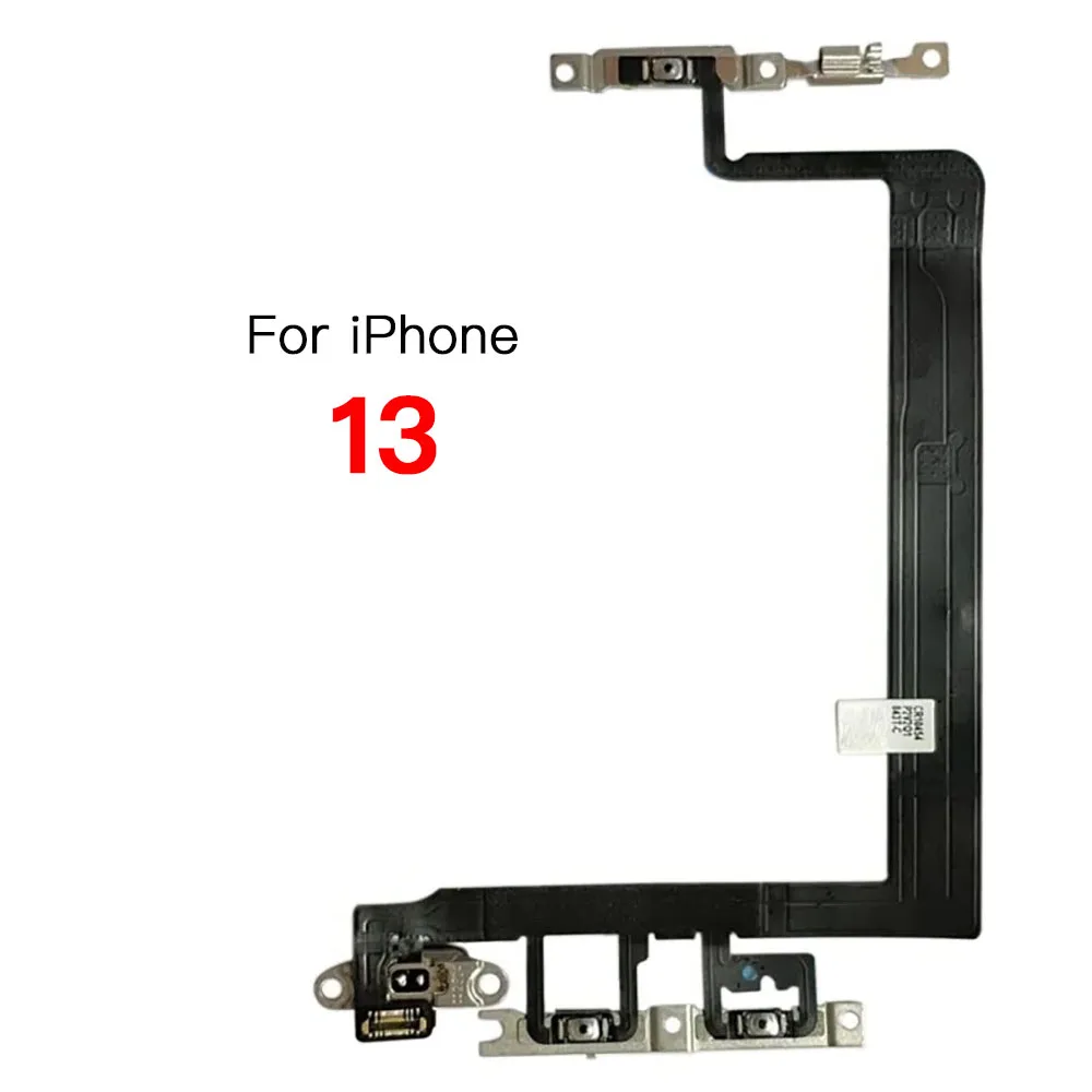 Cable flexible de botón de volumen de encendido para iPhone 13 Mini Pro Max-On/Off, cinta de teclado con soporte de Metal, pieza de repuesto