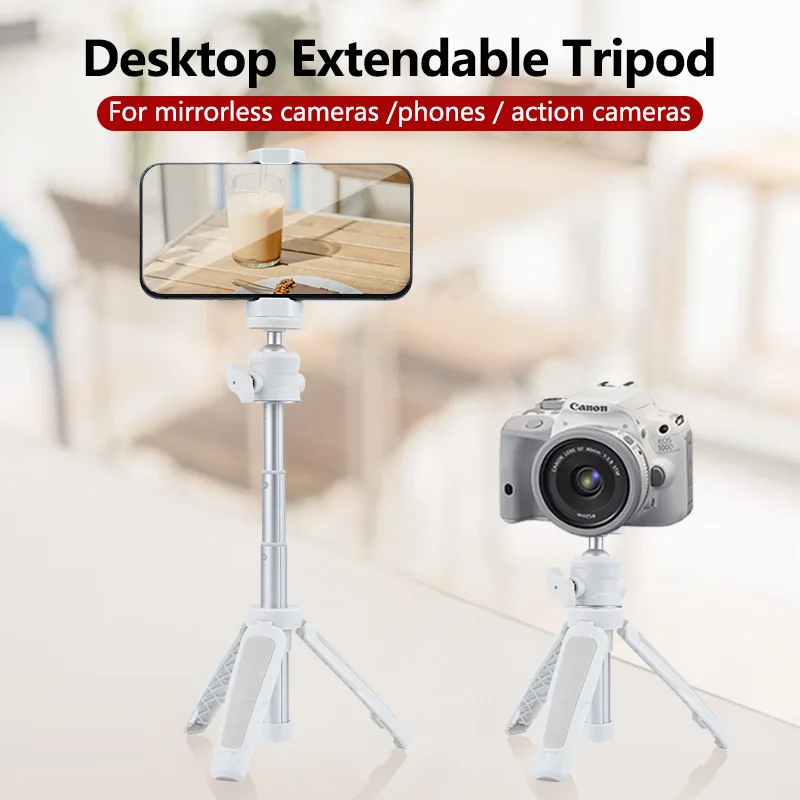 New Extendable Desktop Tripod Micro SLR Camera  Gopro Vlog Rotatable for Gopro Hero 12 Mobile phone DJI Action insta360