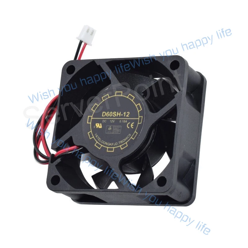 L... For GP D60SH-12 DC12V 0.18A 2 Wires 2 Pins 6CM 60*60*25mm Case Fan Cpu Cooler