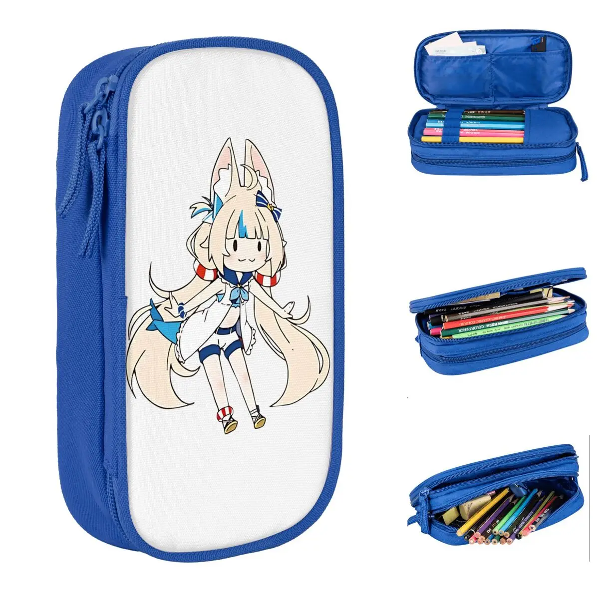 Sameko Saba Loading Screen Dancing Federmäppchen, niedliche Stiftbox-Tasche für Studenten, großes Fassungsvermögen, Büro-Federmäppchen mit Reißverschluss