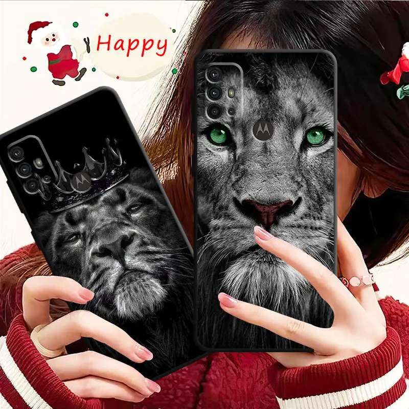 Case For Motorola G200 G60 G50 G31 G30 G22 G9 G8 Power Lite Plus Edge 20Lite 30 One Fusion Animal Hawk Tiger Lion Wolf Dog