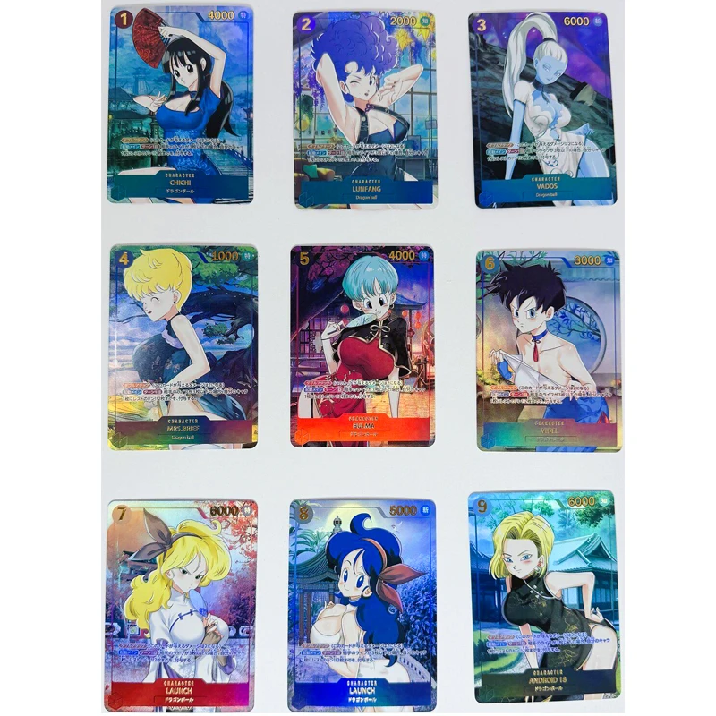 

9pcs/set Dragon Ball cheongsam Chichi Ranchi Z GT Super Saiyan Heroes Battle Card Ultra Instinct Game Collection Cards