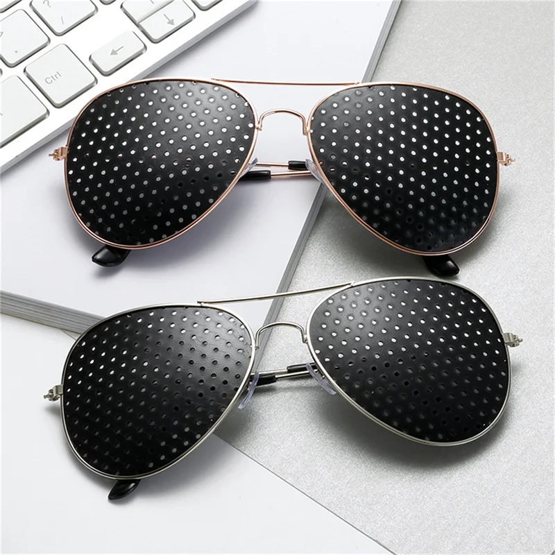 Retro Pinhole Sunglasses Small Holes Eyeglasses Eyesight Improver Glasses Unisex