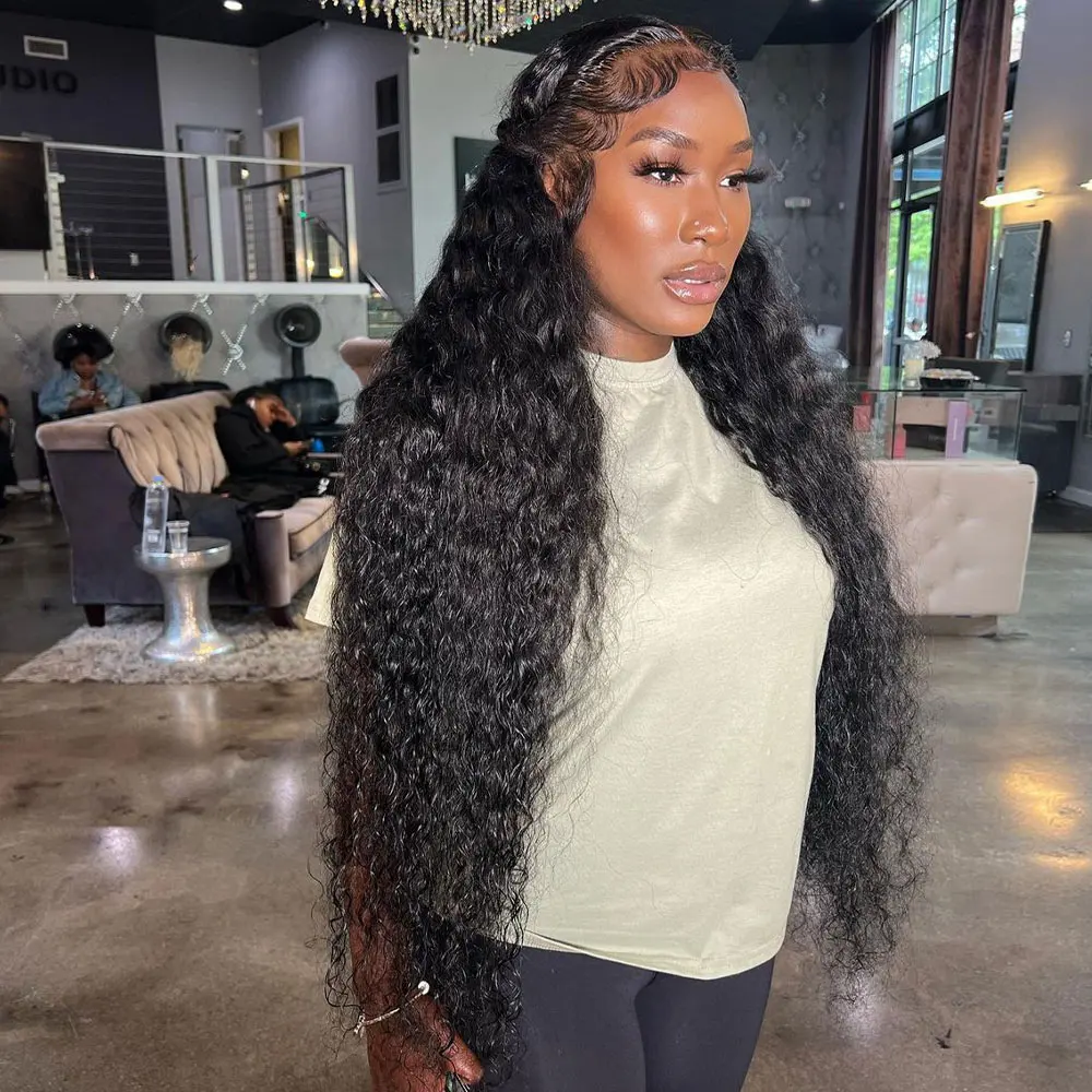 

Deep Wave 13x4 3x6 HD Lace Frontal Wig Curly Lace Front Human Hair Wigs For Black Women Brazilian Wet And Wavy Water Lace Wig